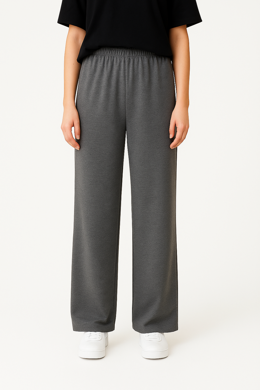 Damen T-Shirt & Hose – Locker, Vintage Stil, Kurzarm & Weites Bein