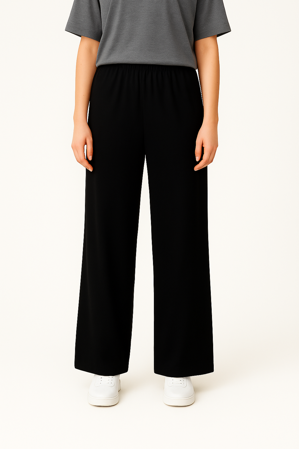 Damen T-Shirt & Hose – Locker, Vintage Stil, Kurzarm & Weites Bein
