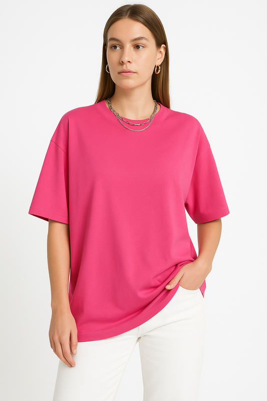 Damen T-Shirt aus Baumwolle – Locker, Atmungsaktiv, Basic