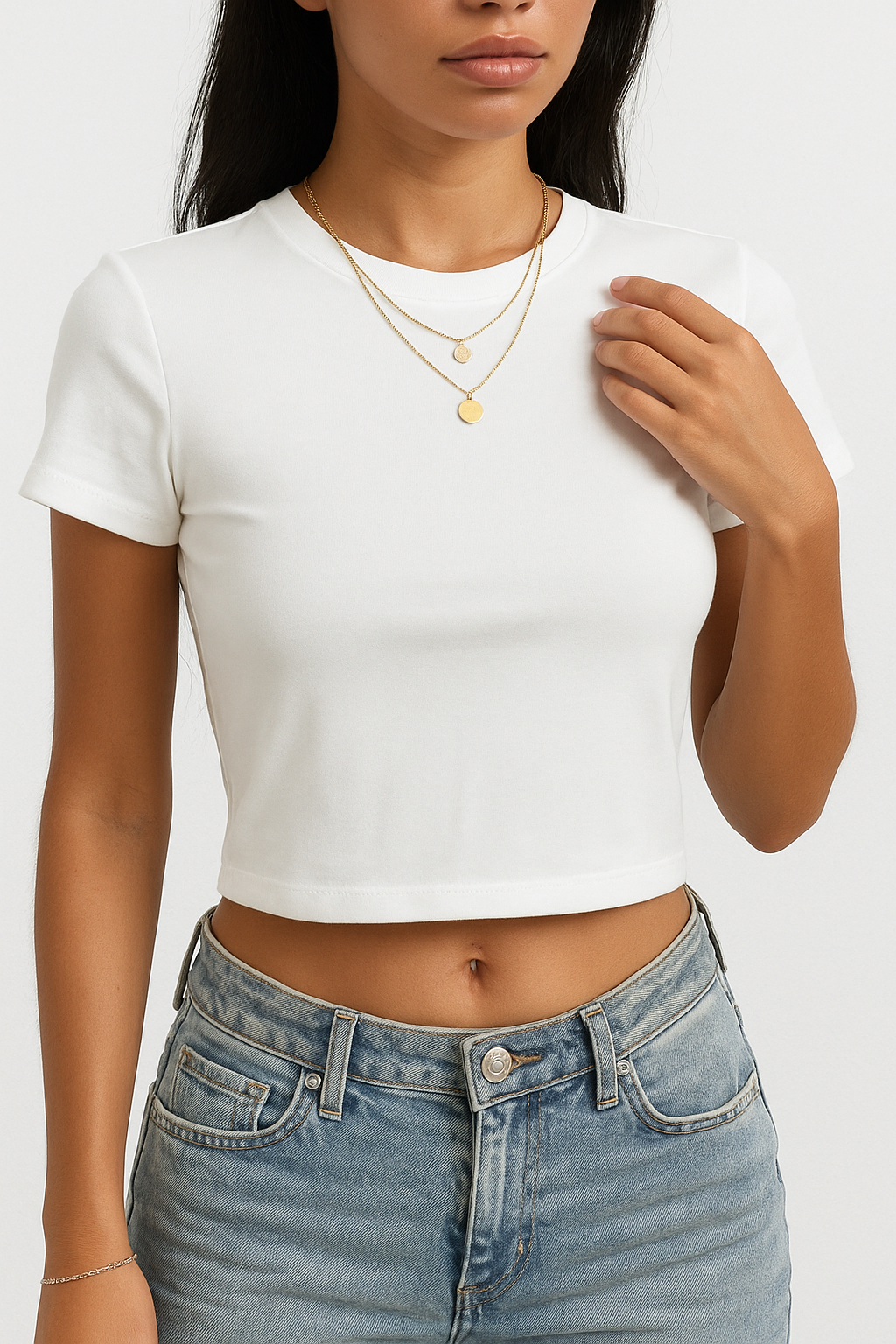 Damen Slim Fit Crop T-Shirt – Sommer Basic Streetwear