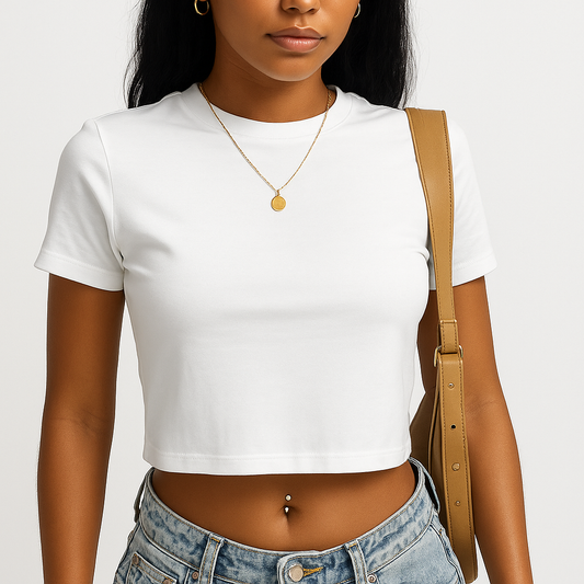 Damen Slim Fit Crop T-Shirt – Sommer Basic Streetwear