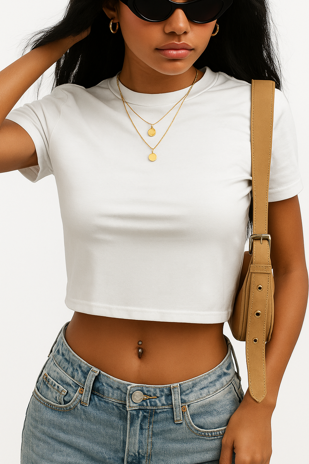 Damen Slim Fit Crop T-Shirt – Sommer Basic Streetwear