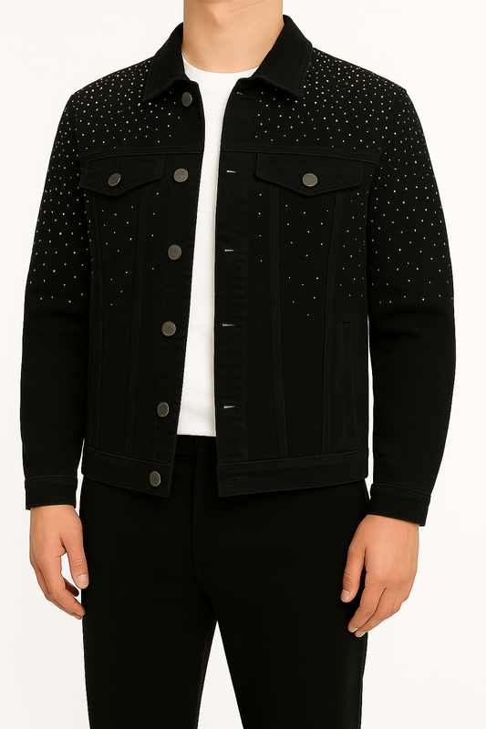 Herren Frühlings- und Herbstjacke mit Strass – Modisch, Locker & Edel