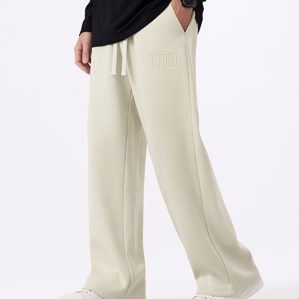 Baggy Herren-Jogginghose aus Baumwolle mit Kordelzug – Weites Bein, 8XL