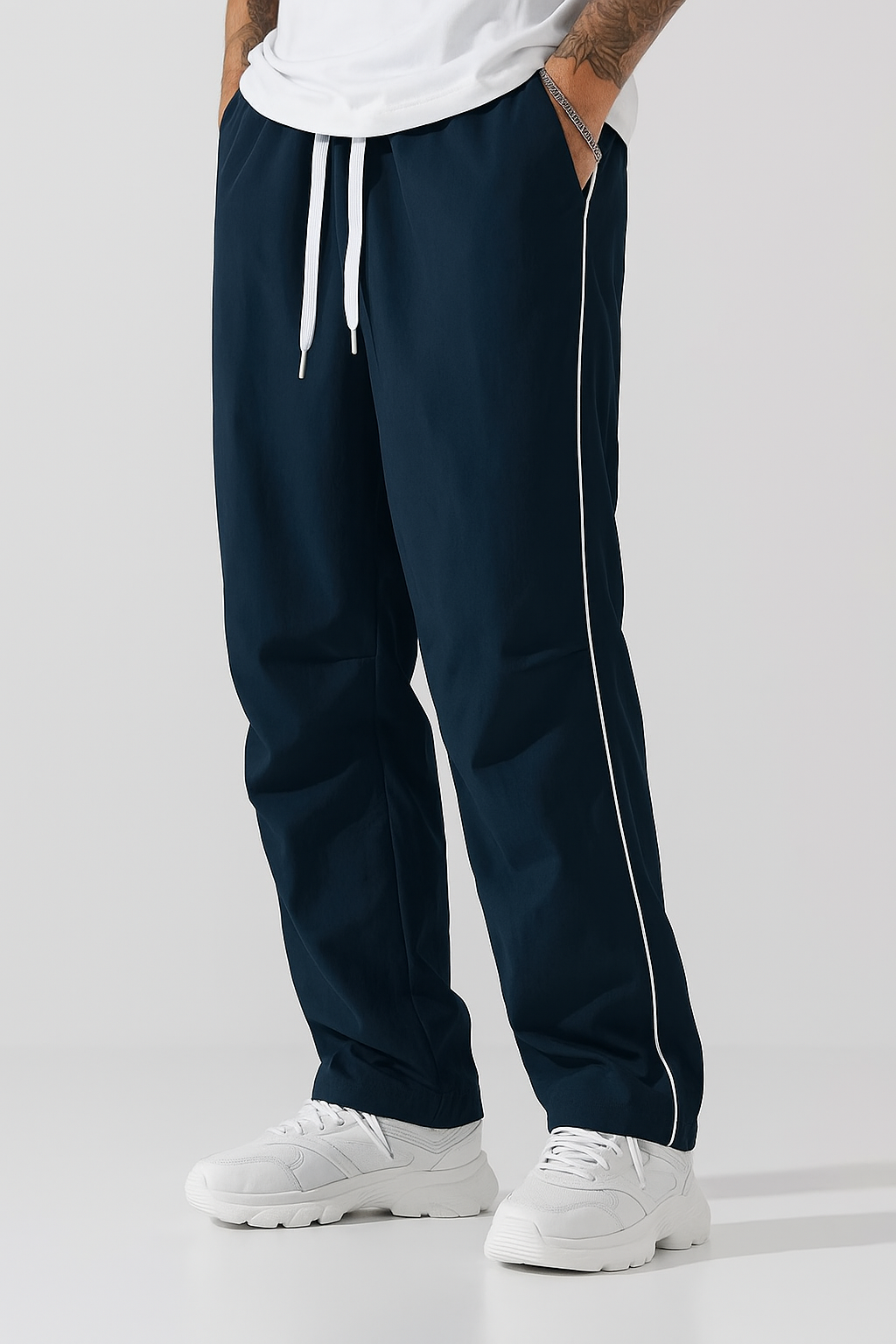Larbulse Herren Streetwear Hose – Kontrastnaht, Lockerer Schnitt, Atmungsaktiv