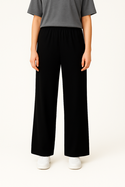 Damen T-Shirt & Hose – Locker, Vintage Stil, Kurzarm & Weites Bein