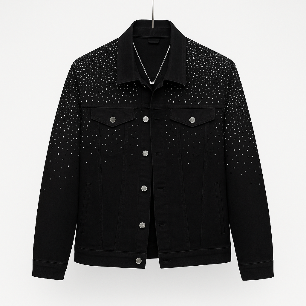 Herren Frühlings- und Herbstjacke mit Strass – Modisch, Locker & Edel