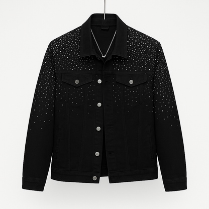 Herren Frühlings- und Herbstjacke mit Strass – Modisch, Locker & Edel