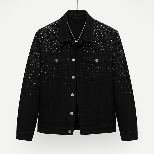 Herren Frühlings- und Herbstjacke mit Strass – Modisch, Locker & Edel
