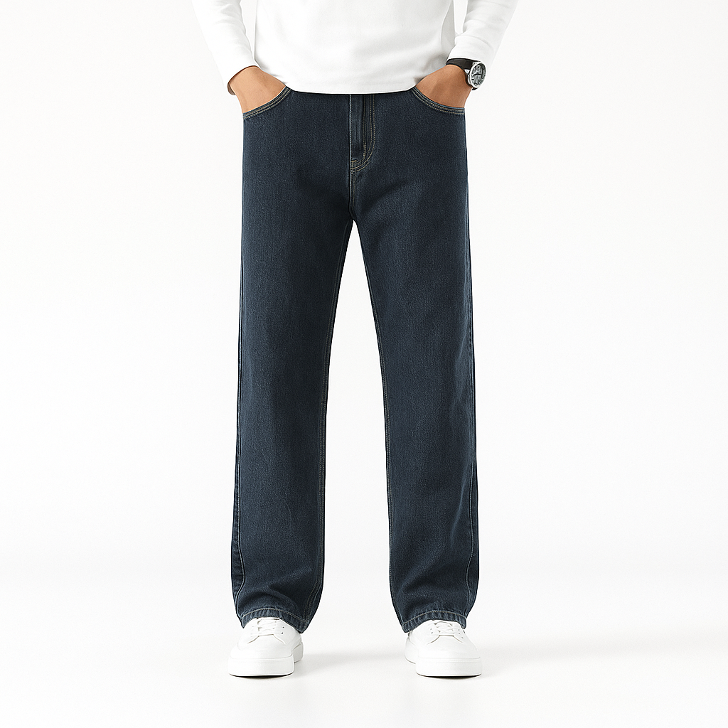Herren Baggy Jeans – Weites Bein, Lockerer Schnitt, Frühling & Herbst Stil