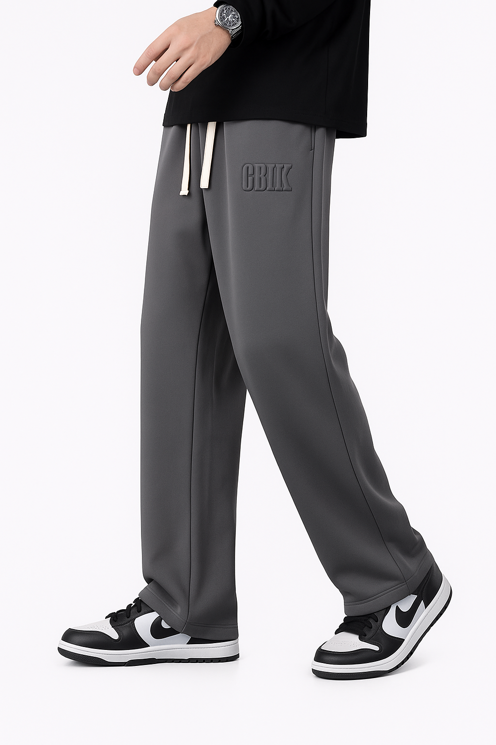 Baggy Herren-Jogginghose aus Baumwolle mit Kordelzug – Weites Bein, 8XL